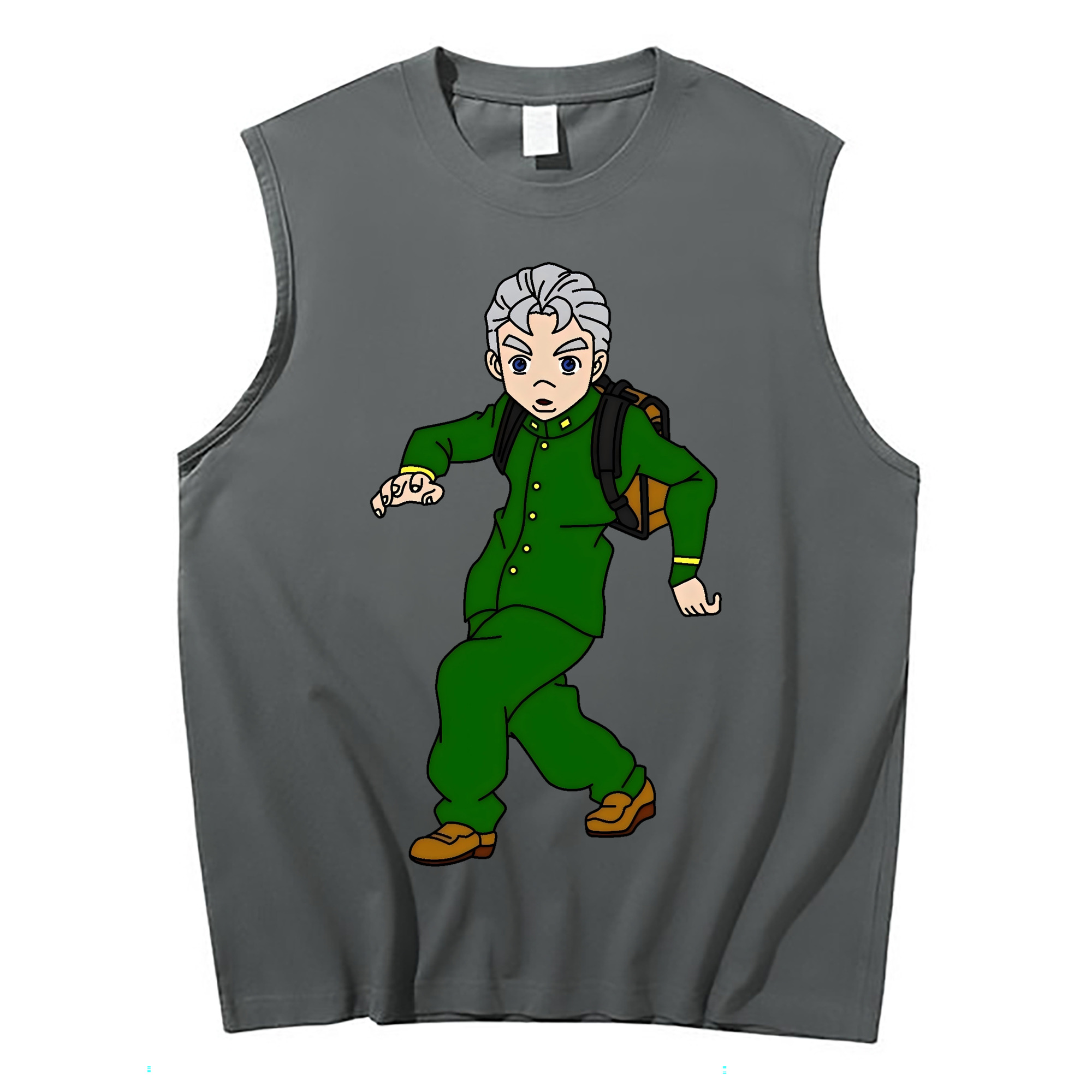 （画像用） ジョジョの奇妙な冒険 広瀨康一 JoJo's Bizarre Adventure Hirose Koichi コットン100％タンクトップ（フロントプリント）